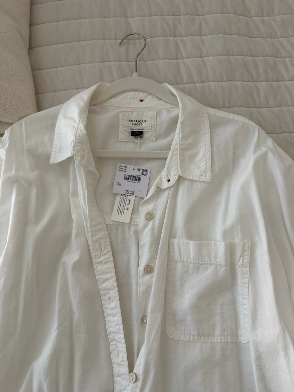 NWT American Eagle oversized fit button up shirt L - Picture 3 of 7